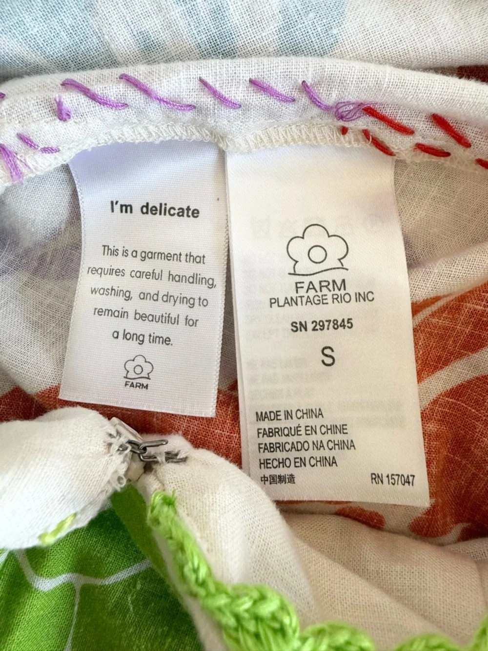 FARM Rio Colorful Tropical Pineapple Graphic Linen Blend Strappy Maxi Dress S - Picture 14 of 16